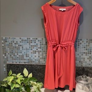 Loft salmon colored silky dress size S